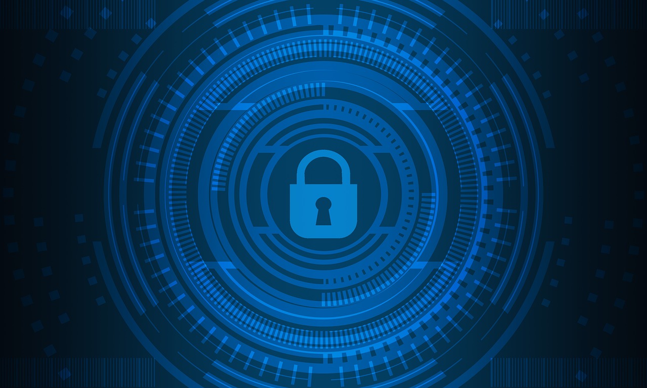 Imagen ilustrativa de Ciberseguridad con un candado azul cerrado como símbolo de protección.