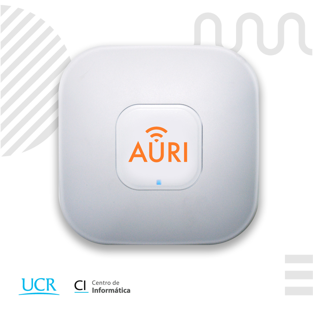 Imagen de un Access Point de internet con el logo de AURI