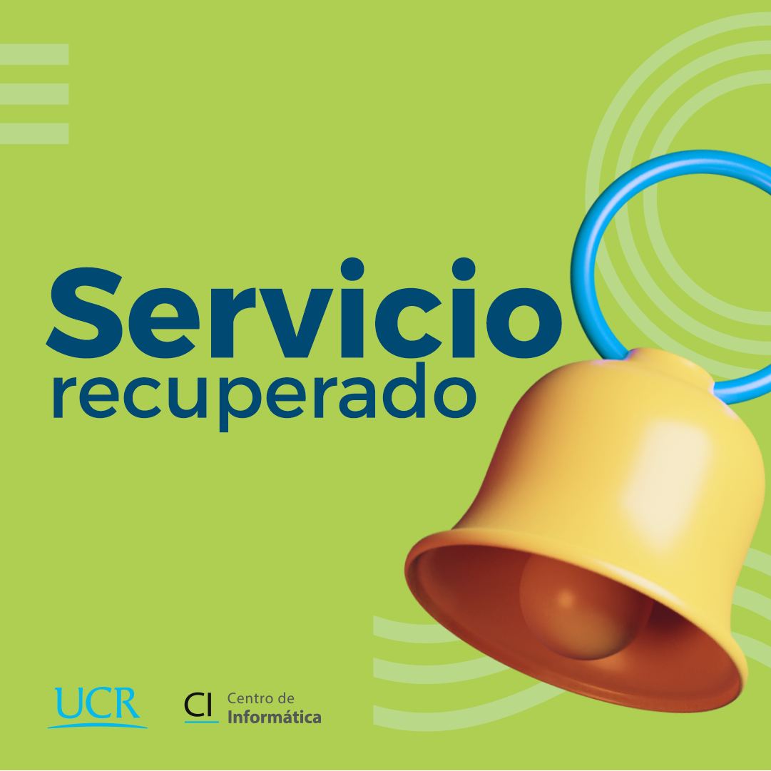 Imagen de una campanilla en fondo verde con el texto "servicio recuperado"