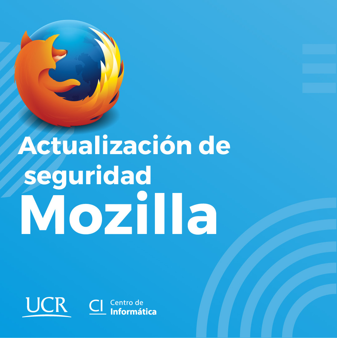 Logo de Mozilla con el texto actualización de seguridad Mozilla