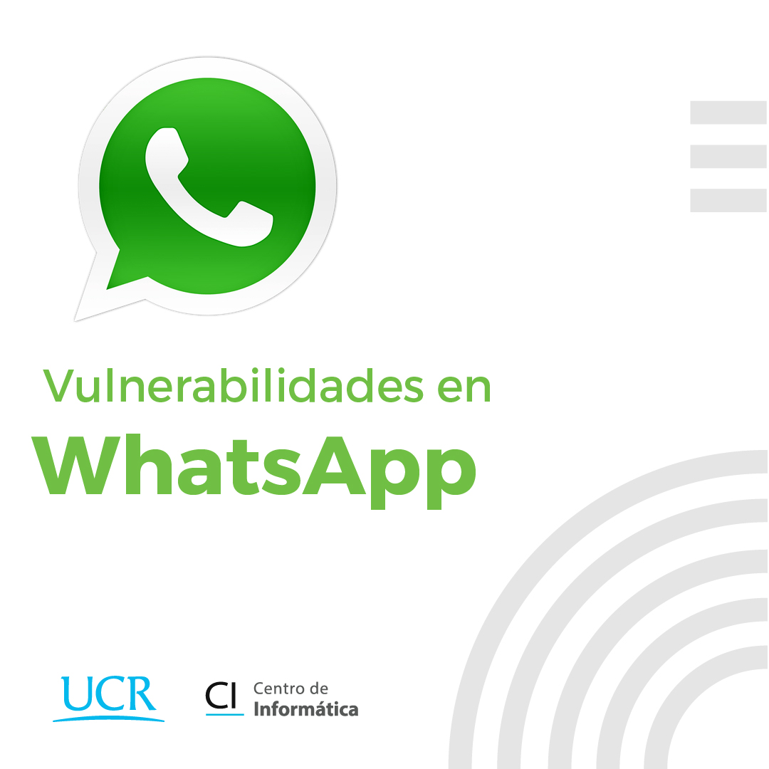 Imagen del logo de la aplicación WhatsApp y el texto vulnerabilidades en WhatsApp