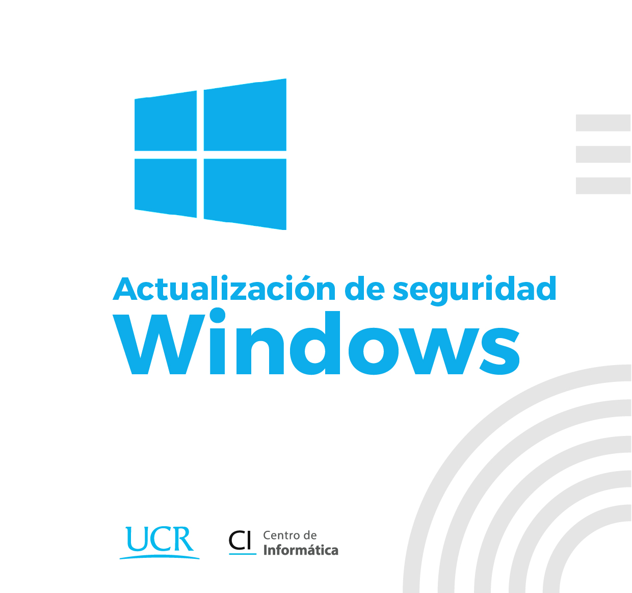 Imagen del logo de la ventana de windows con el texto actualización de seguridad windows
