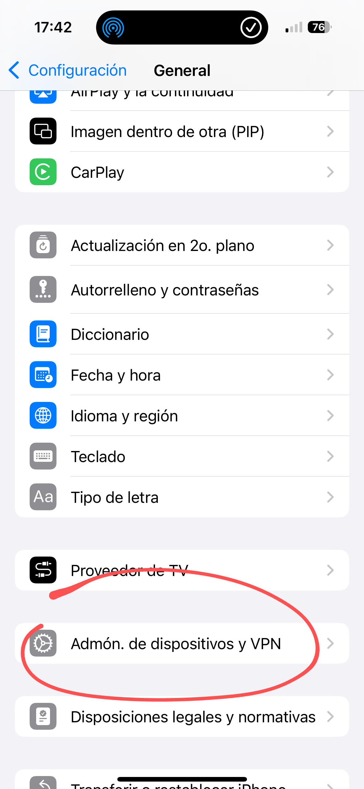 Configuración de los perfiles de iOS