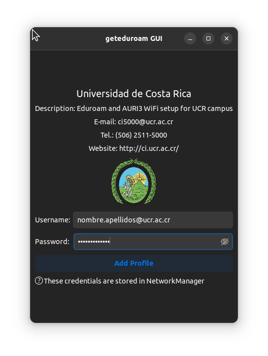 Credenciales de acceso a eduroam en Linux