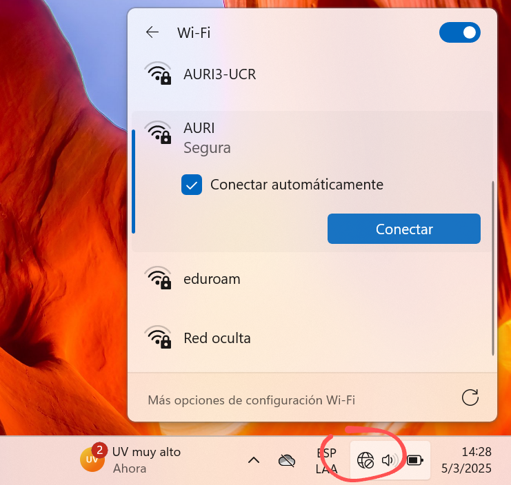 Conectarse a una red en Windows